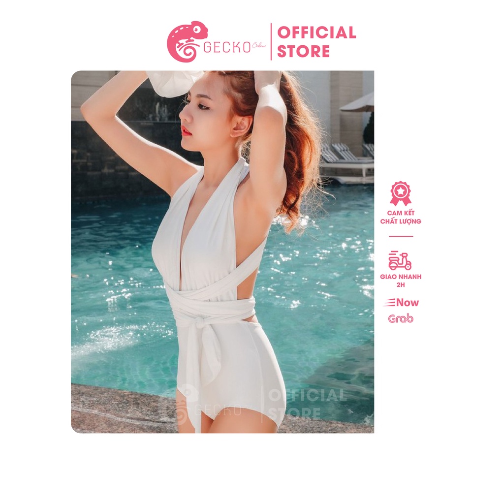 Bikini Đồ Bơi 1 Mảnh Xẻ Ngực Chéo Lưng GK0133 (Ảnh Thật, Nhiều Màu)