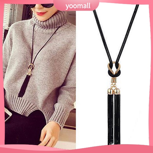 vòng cổ Dáng Dài Phối Tua Rua Thời Trang Cho Nữ