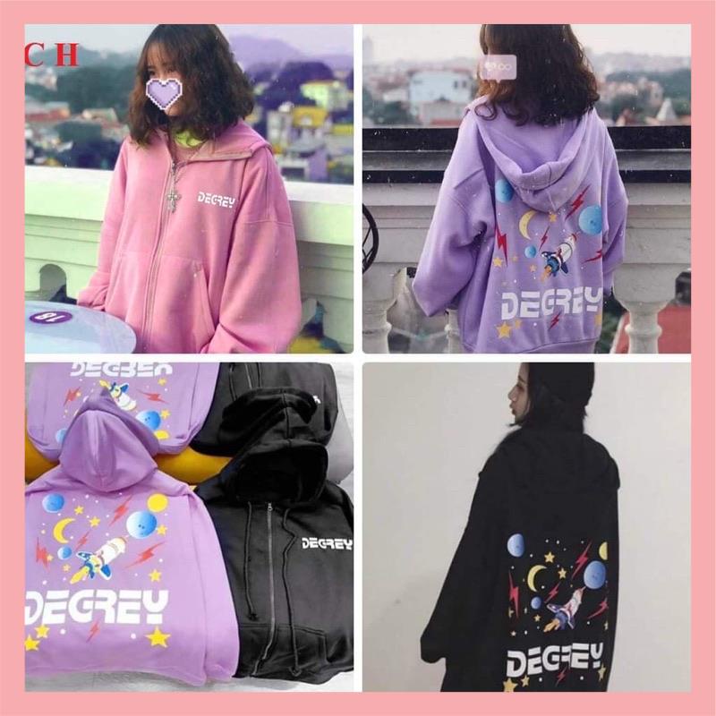 Áo khoác hoodie dây kéo Dergy UlzzangHodie nữ form rộng dài vải nỉ chất đẹp giá rẻ không xù lông hàng quảng châu
