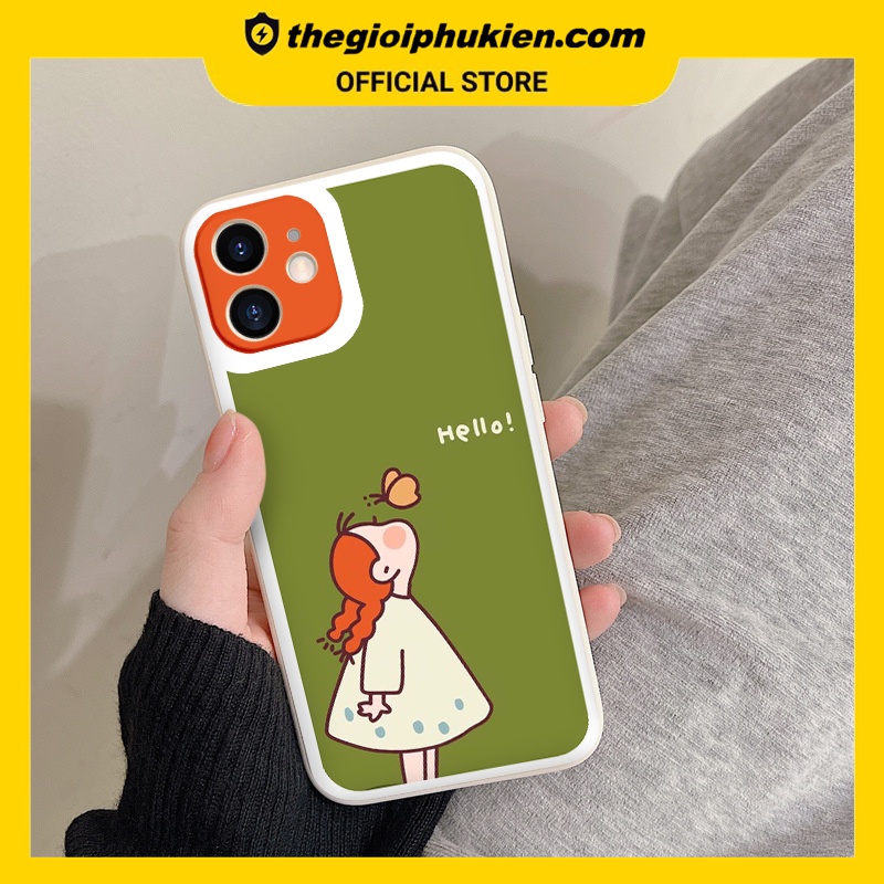 Ốp iphone - Ốp lưng iphone cạnh vuông viền camera Cô bé tóc cam dành cho ip 6 đến 14promax - ng101