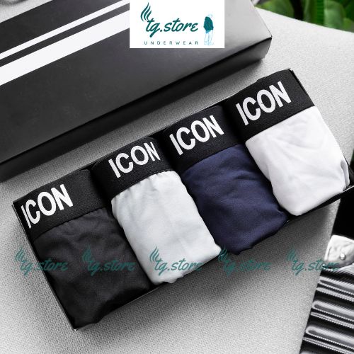 Quần Sịp Boxer Thun Lạnh Cao Cấp Xuất Khẩu Combo 4 Cái IC-CB4, Quần Xì Nam Cao Cấp Co Giãn 4 Chiều Cực Kháng  khuẩn.