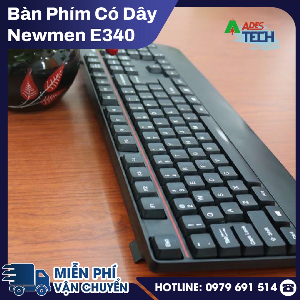 Bàn Phím Có Dây Newmen E340 | Bàn Phím Có kê tay | Chống Nước Vượt Trội | Bảo Hành Chính Hãng 12 Tháng