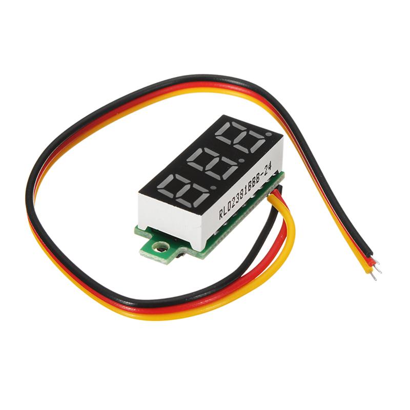 Digital Battery Voltage Checker Voltmeter DC 0-100V 3 Cables with Protection 