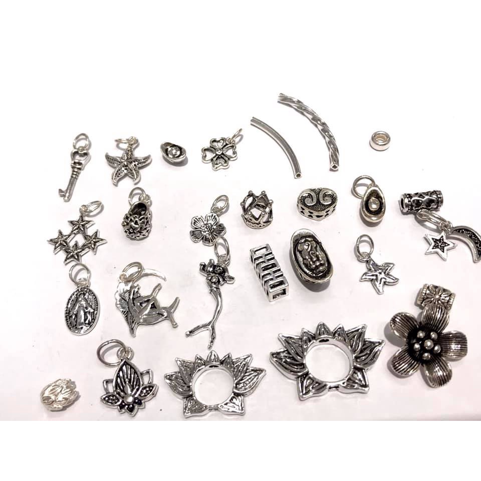 Charm treo bạc 925 lẻ TUDO dùng để mix Vòng handmade DIY cao cấp - Charm phong thủy