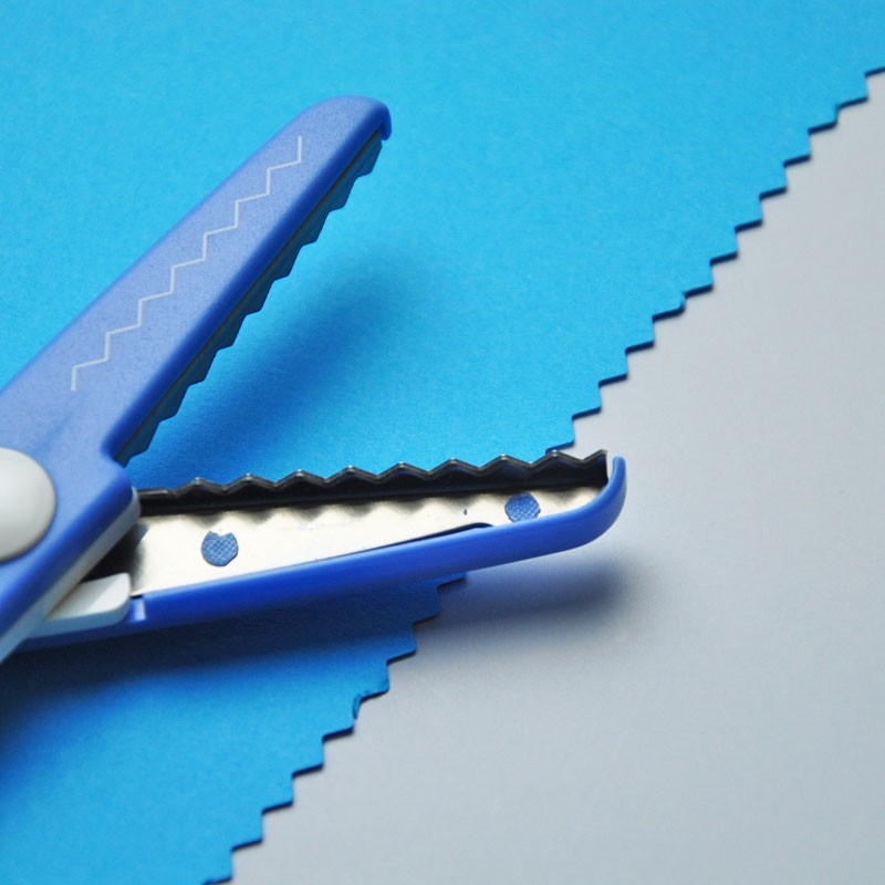 Kéo cắt giấy răng cưa - xanh lam