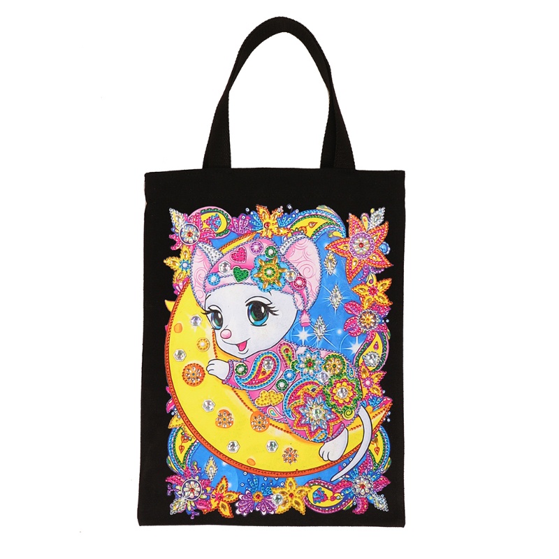 Túi Xách Tote Bằng Vải Đính Đá Tự Làm Có Thể Tái Sử Dụng