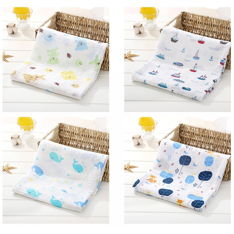 Chăn Cotton Muslin Cho Bé Kích Thước 120 * 110cm