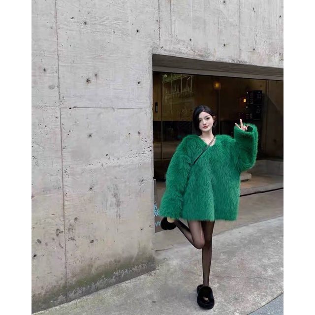 Áo lông nữ dài tay hàng Quảng Châu cao cấp đầu mùa đông phong cách sang trọng khí chất ngọt ngào