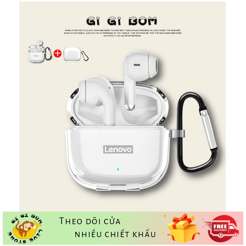 GiGiBomstore Tai nghe Bluetooth Lenovo LP40S 2022 mới bản LP40 không dây Bluetooth 5.1 tws IPX5 chống ồn điểu khiển kép