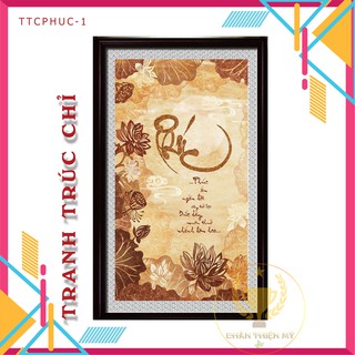 [ Quà Tặng Tân Gia ] Tranh Trúc Chỉ chữ PHÚC 40x60cm