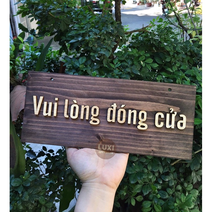 HCM | Bảng gỗ treo cửa decor, Bảng gỗ treo cửa thông báo LUXI DECOR HCM
