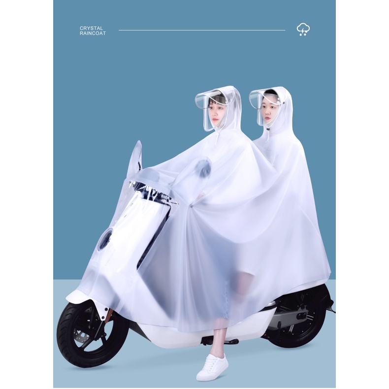 Áo mưa đôi 2 đầu có tấm che mặt, chất vải Oxford cao cấp siêu mềm, chống thấm nước (mẫu mới)