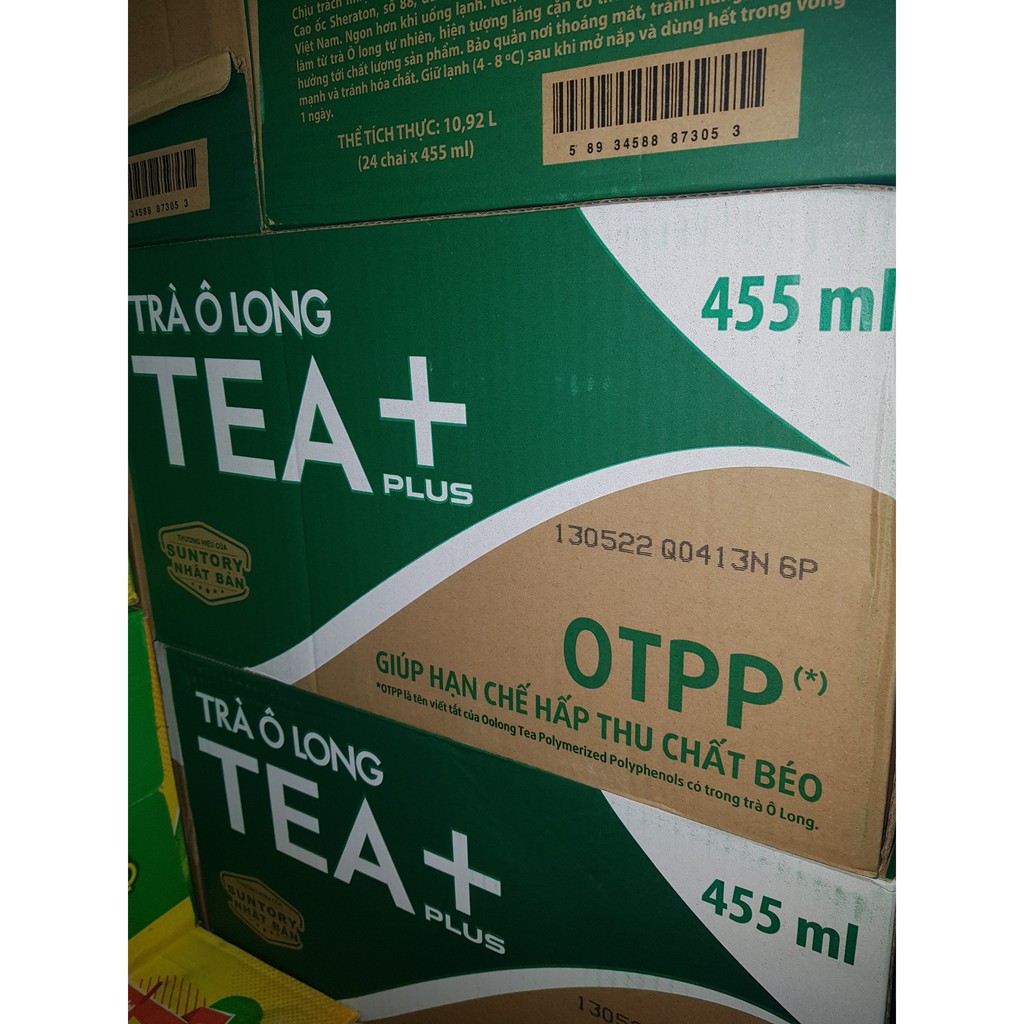 Thùng 24 Chai Trà Ô Long Tea Plus Chai Nhựa PEP 455ml Date Luôn Mới