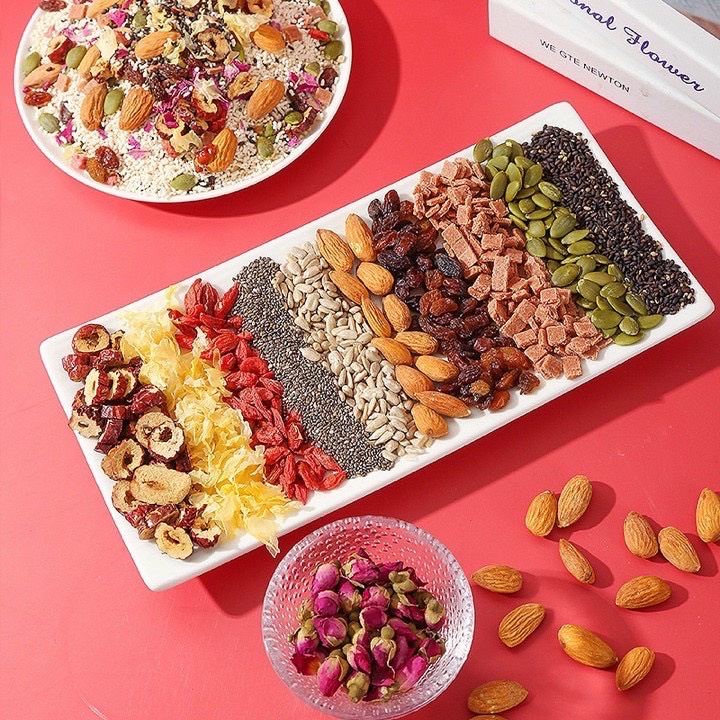 Bột củ sen hạt dinh dưỡng, bột sen mix hạt dưỡng nhan ăn kiêng hũ 500g HappyHome