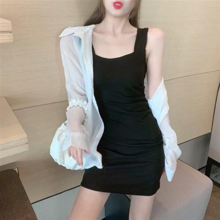 [XẢ KHO] Váy Body 2 Dây To Kiểu Dáng Ôm Sát Chất Thun Gân Mềm Mát