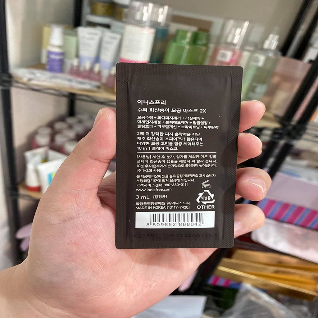 Sữa rửa mặt tro núi lửa Super Volcanic Pore Micellar Cleansing Foam 2X 3g