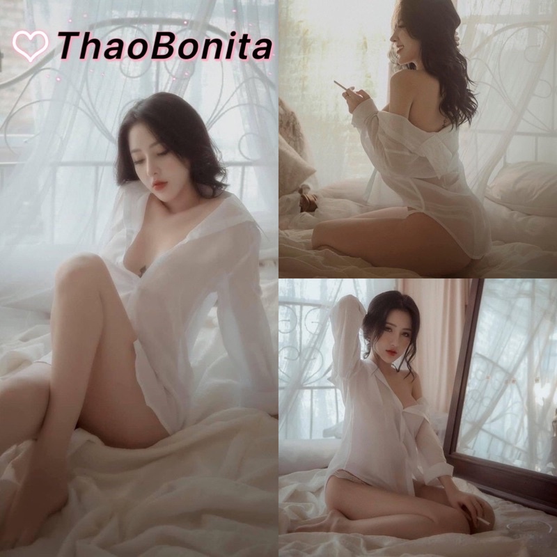 Sơ mi ngủ vải voan xuyên thấu siêu sexy T488. SHIP HOẢ TỐC TPHCM. Đồ ngủ cosplay sexy ThaoBonita