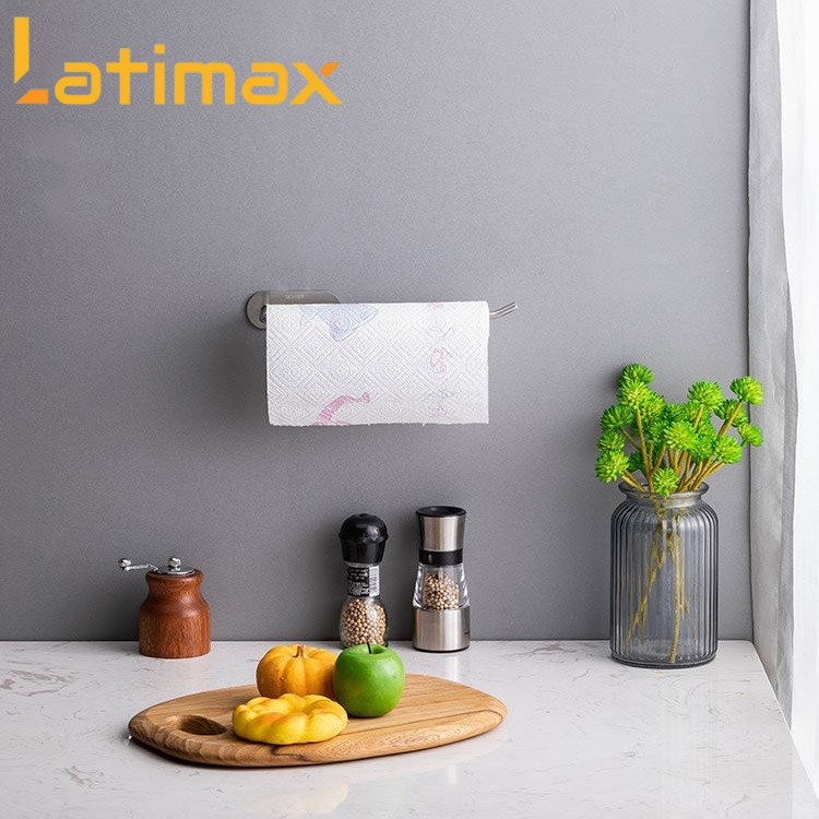 [Mã BMBAU50 giảm 7% đơn 99K] Giá Treo cuộn Giấy vệ sinh, treo khăn lau nhà bếp Dán Tường Inox 304 Latimax - Dài 26cm