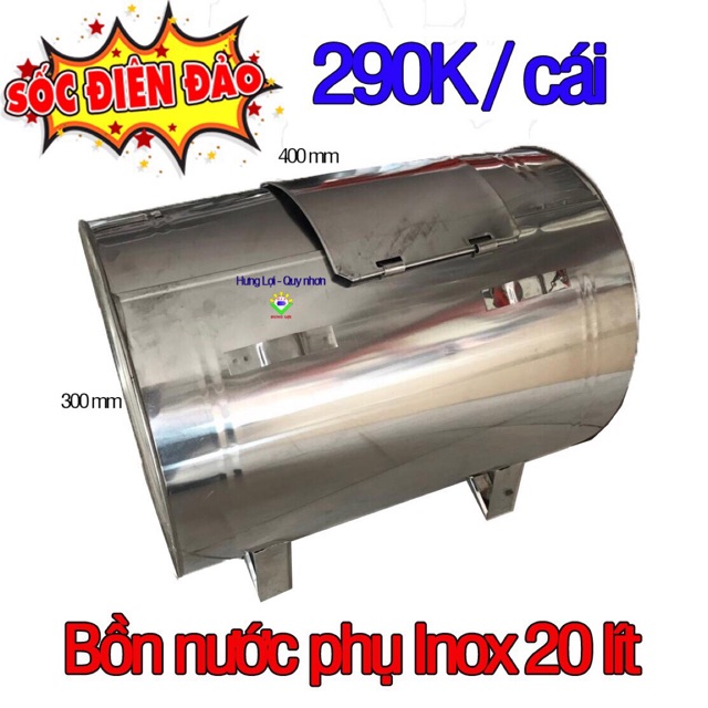 Bồn nước phụ inox 20 lít dành cho bình nước nóng năng lượng mặt trời