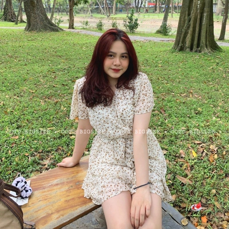 Jumsuit hoa nhí buộc nơ eo (OOTD BIGSIZE 60-90kg)