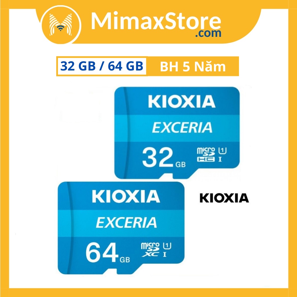 [Hỏa Tốc - HCM] Thẻ Nhớ Kioxia (Toshiba) Micro SDHC 32GB 64GB 100 MB/s | Hàng Chính Hãng | Bảo Hành 5 Năm | Mimax Store