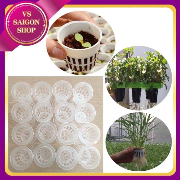 COMBO 10 CÁI: RỌ NHỰA TRỒNG RAU THỦY CANH - CỐC THỦY CANH