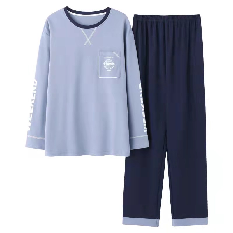 BỘ THU ĐÔNG NAM Chất vải Cotton 100% đồ ngủ nam mặc ở nhà được 4 mùa style Hàn Quốc trẻ trung & sang trọng