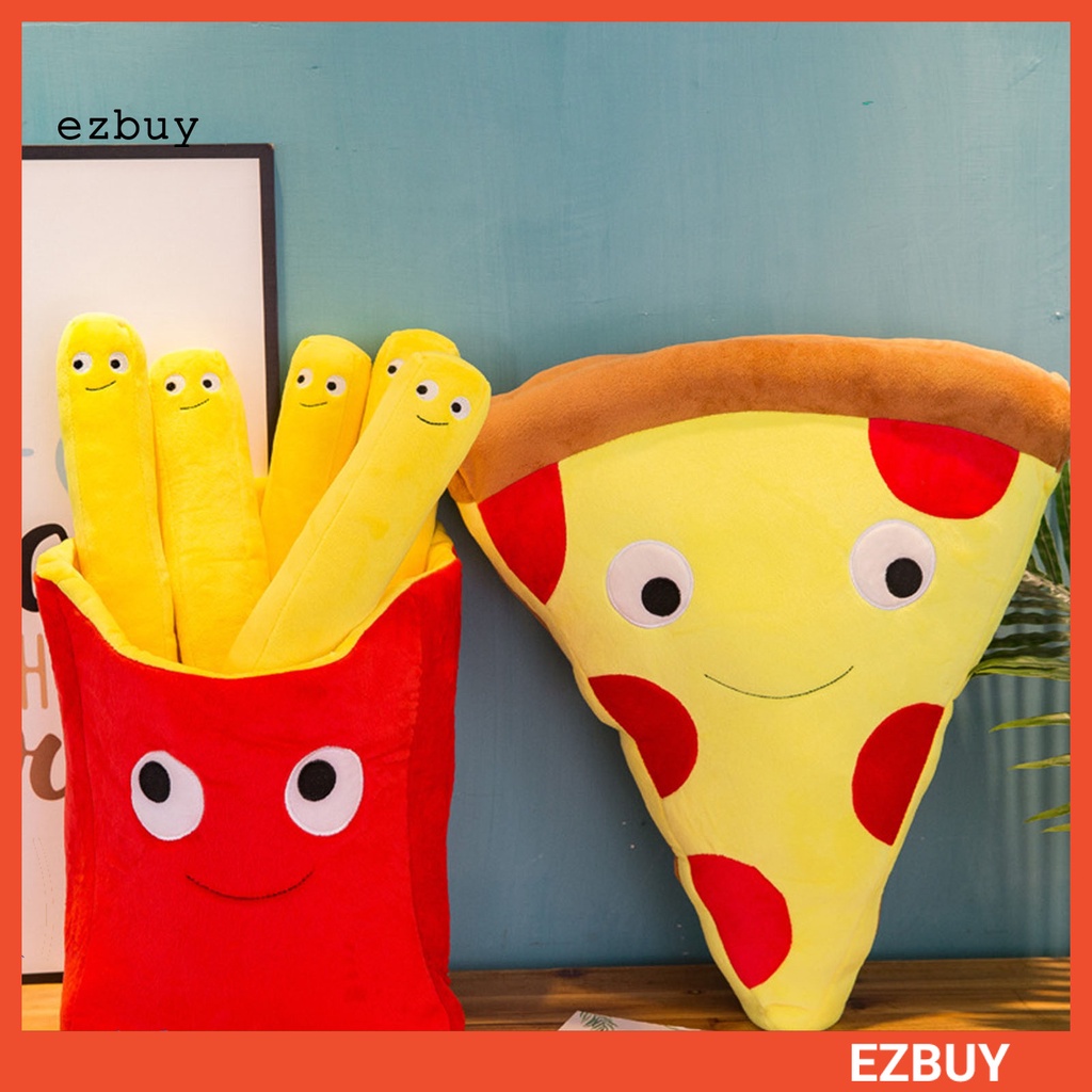 Gối Nhồi Bông Hình Khoai Tây Chiên / Pizza Hoạt Hình Dễ Thương