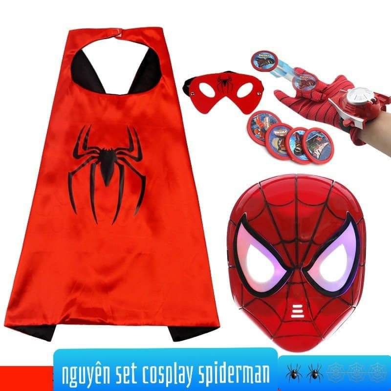 Set cosplay spiderman cho bé trai halloween