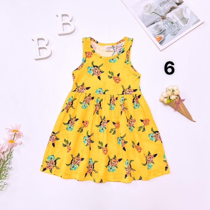 Váy thun hè cotton sát nách VNXK bé gái