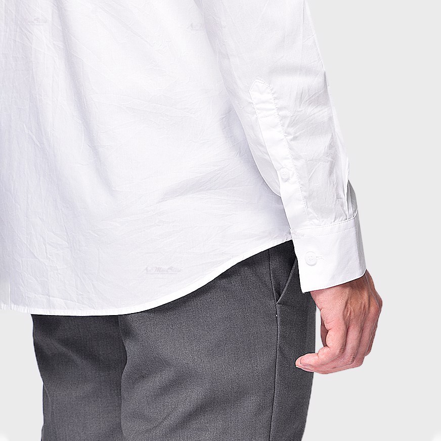Áo Sơ Mi Nam Trắng Cotton 100% Đẹp Cổ Bẻ Dài Tay Form Rộng Vải Nhập Khẩu Hàn Quốc Cao Cấp Musland SMML2020506