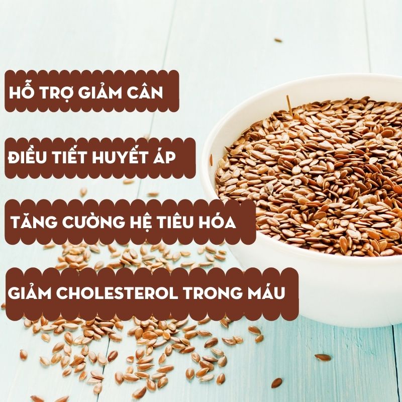 Hạt lanh nâu hữu cơ giảm cân xuất xứ Ấn Độ túi 500G