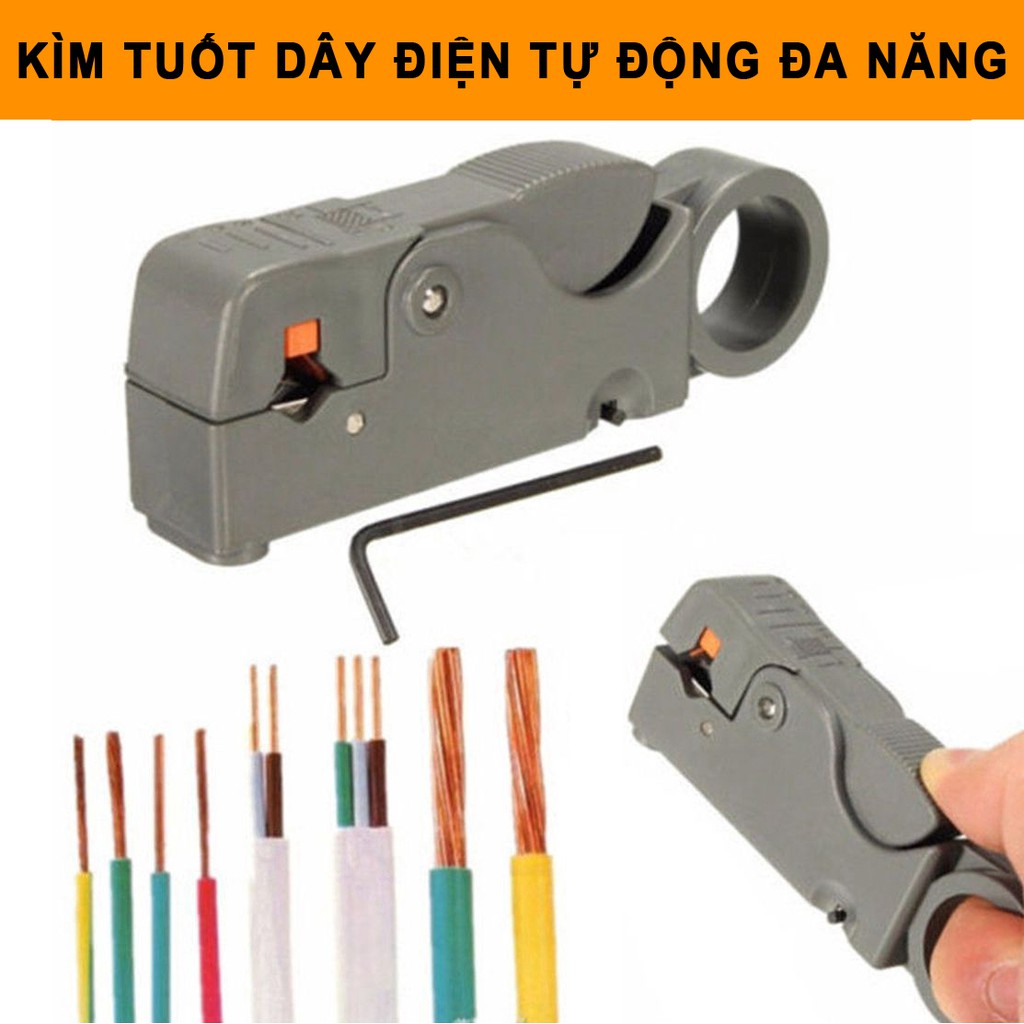 Kìm tuốt dây điện tự động đa năng kèm cờ lê lục giác tiện dụng nhỏ gọn cầm tay