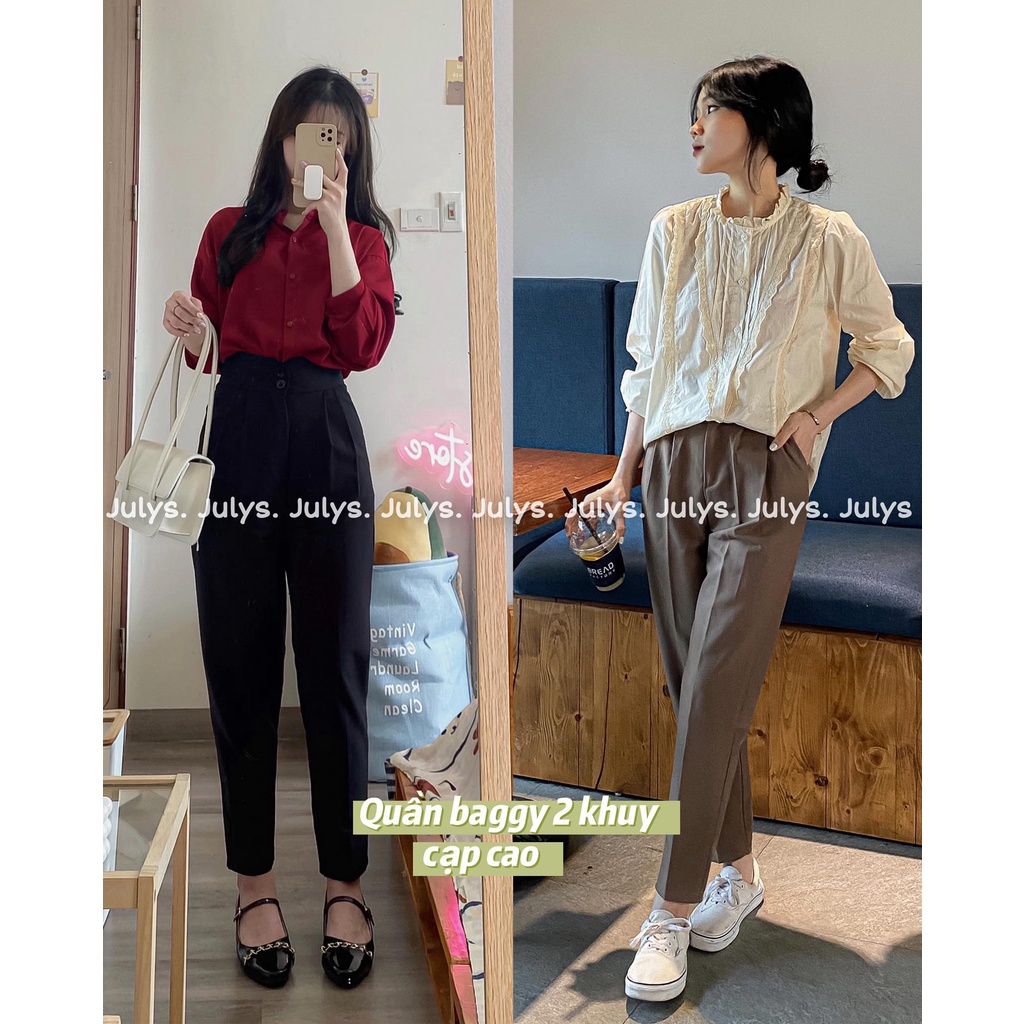 Quần baggy 2 khuy cạp cao mã 748