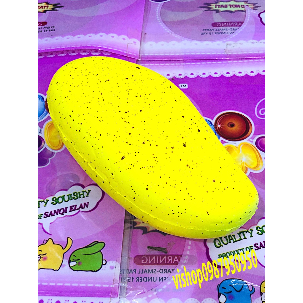 Squishy Lớn JUMBO Hình QUẢ XOÀI chín vàng chấm đen Đồ Chơi Xốp Giảm Stress Hình mềm mịn dễ Thương đàn hồi Cho Bé
