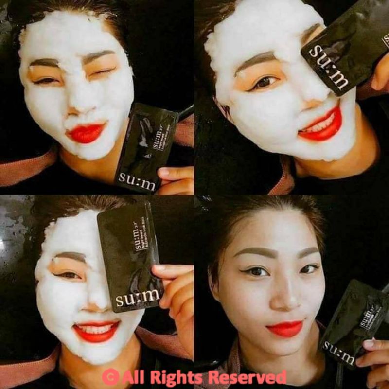 (GRAB / NOWSHIP) (DATE 02-12-2023) MẶT NẠ SỦI BỌT THẢI ĐỘC DA SUM37 BRIGHT AWARD BUBBLE-DE MASK BLACK