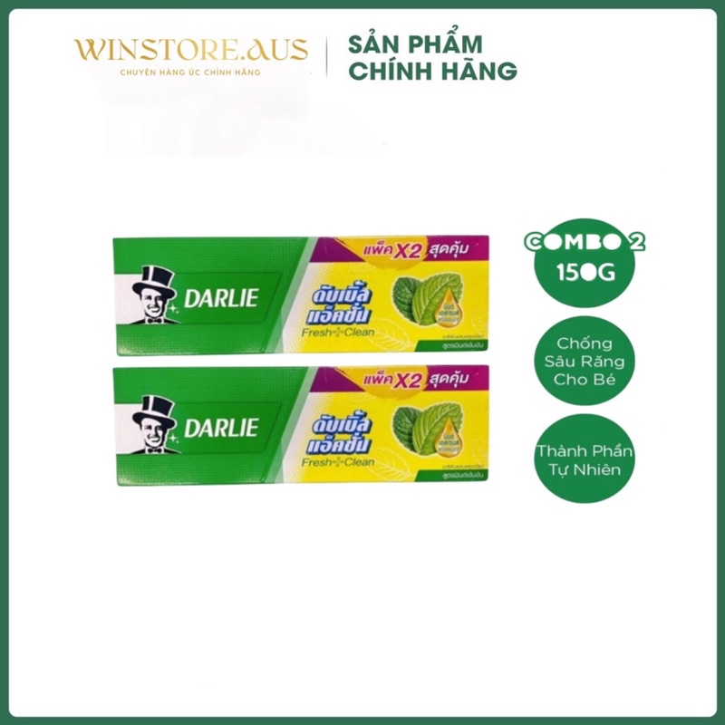 Combo 2 Tuýp Kem Đánh Răng Tác Động Kép Ngừa Sâu Răng Giúp Hơi Thở Thơm Mát Darlie Double Action 150g