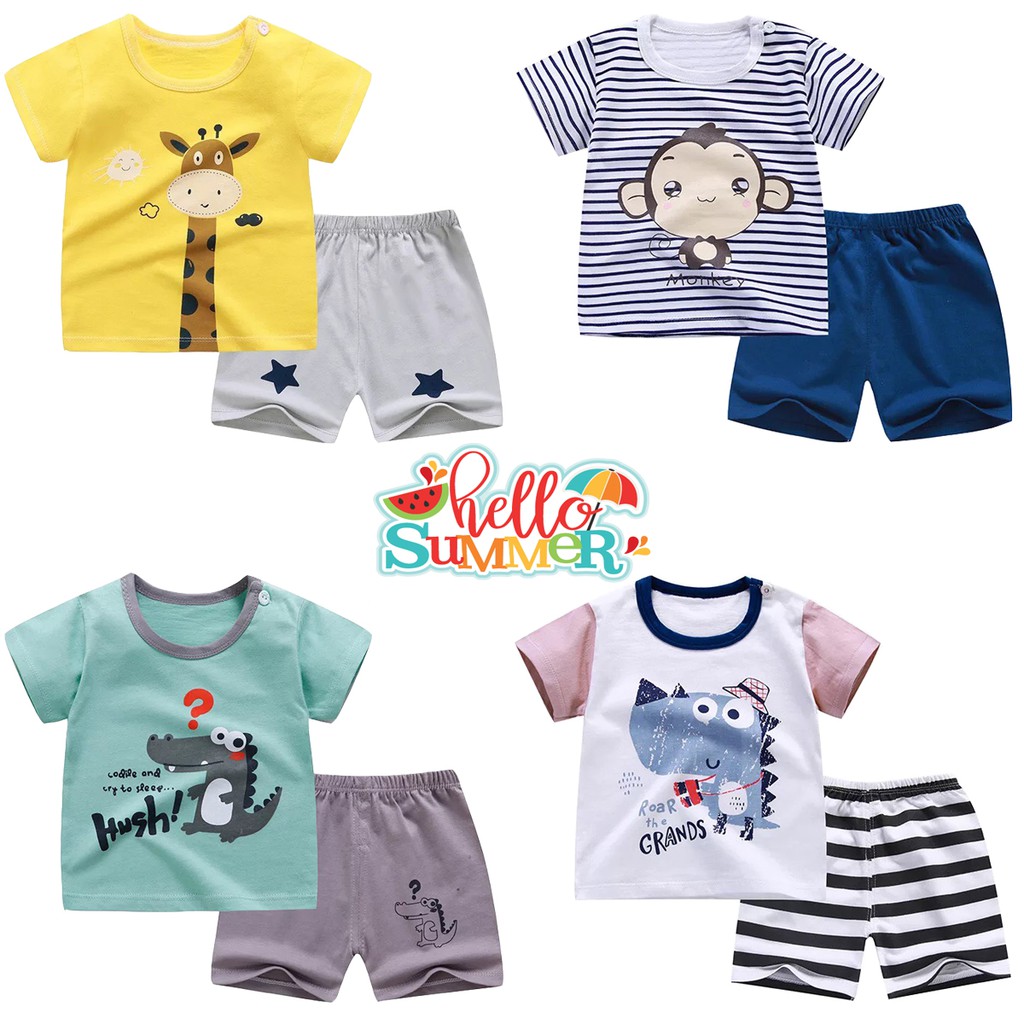 Bộ Quần Áo Cho Bé Trai Bé Gái Từ 12 Tháng Đến 8 Tuổi Chất Cotton Co Giãn Thoải Mái Dễ Thương 8 Mẫu