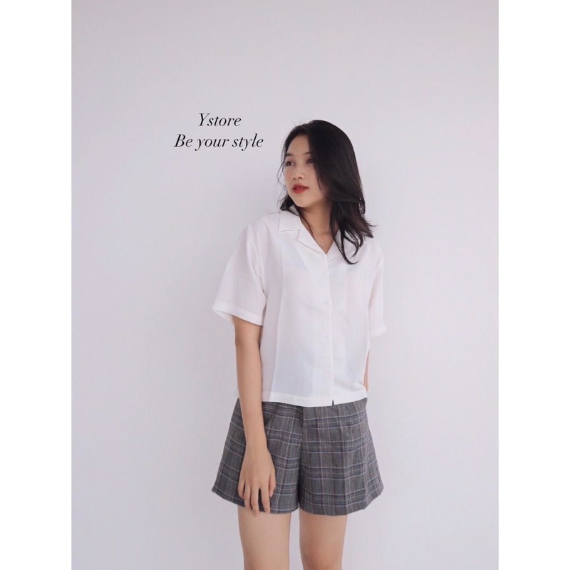 áo sơ mi cổ VEST tay ngắn quốc dân + VIDEO ẢNH THẬT