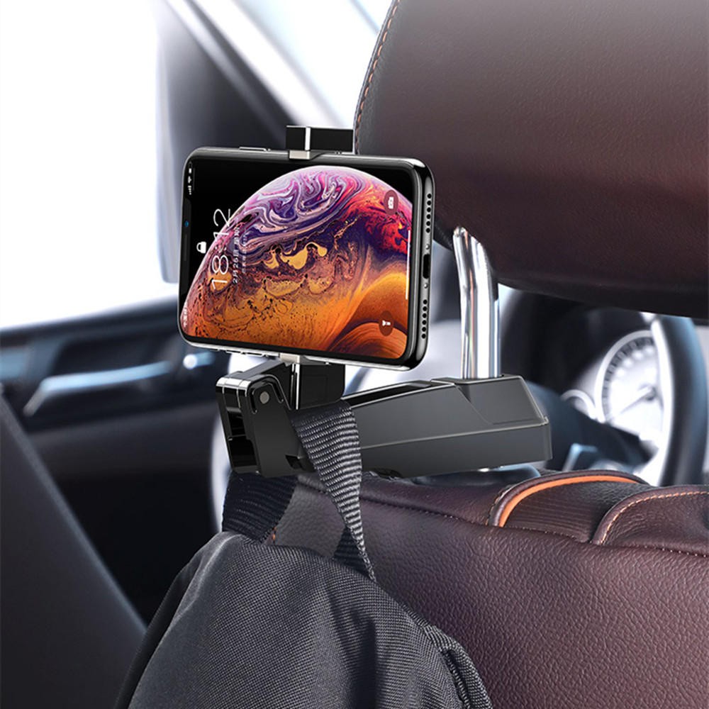 Giá đỡ điện thoại Baseus Back Seat Hook Mobile Phone Holder gắn sau ghế xe ôtô kiêm móc treo đồ đa năng chịu lực