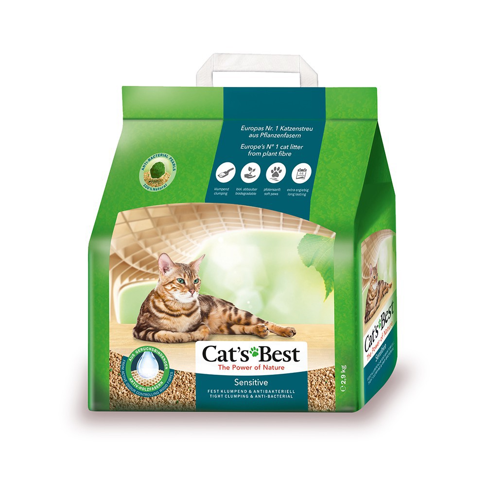 Cát gỗ vệ sinh cho mèo Cat’s Best Sensitive 8L
