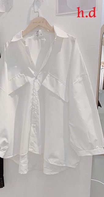 Sơmi trắng nắp túi lệch HDN876