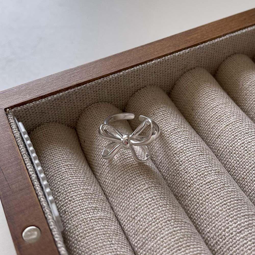 Nhẫn Hở Hình Nơ Phong Cách Hip Hop Tối Giản Cho Nữ