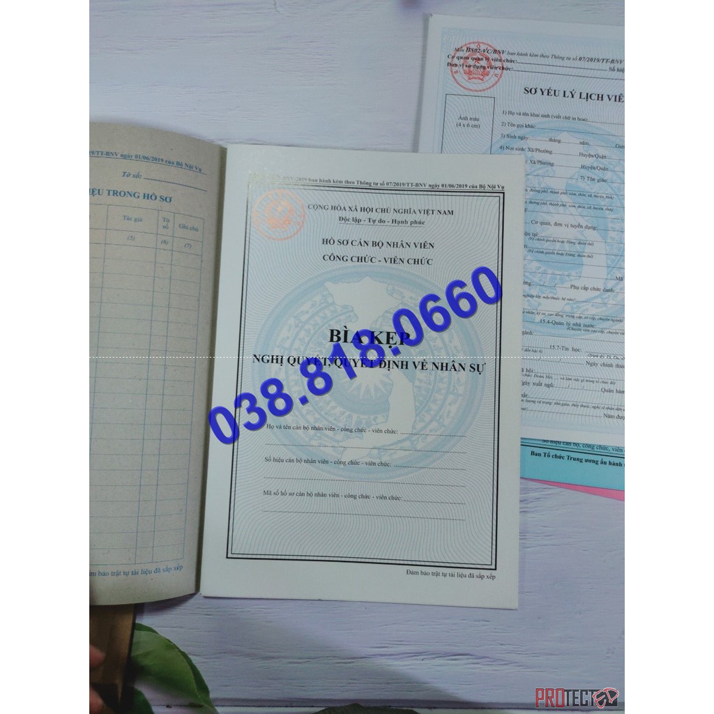 HỒ SƠ CÁN BỘ CÔNG CHỨC - VIÊN CHỨC ( Mẫu chuẩn, mới nhất ) ban hành theo thông tư số 07/2019/TT-BNV ngày 01/06/2019