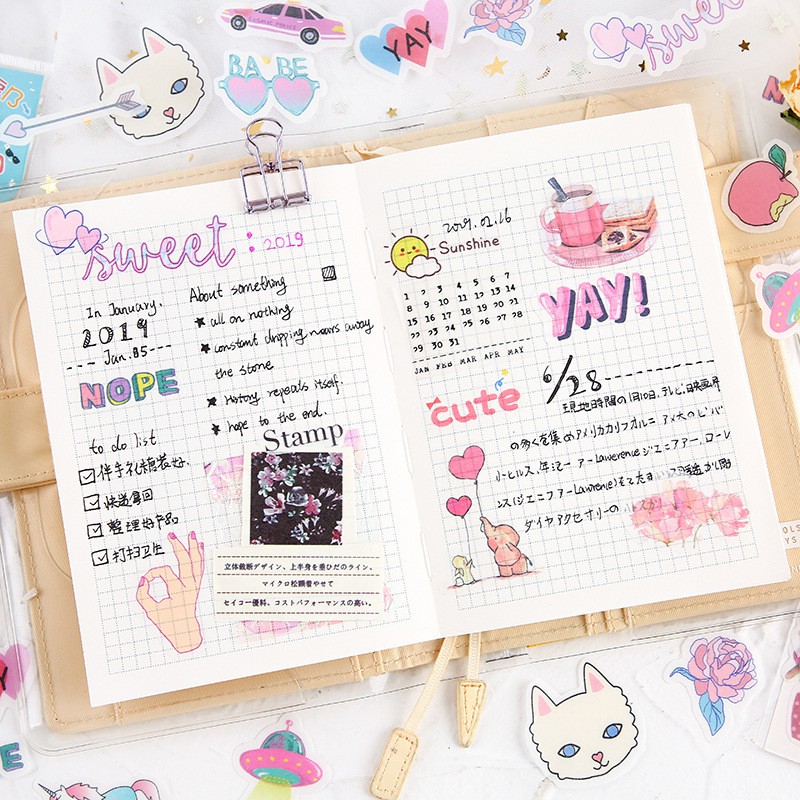 Set 40 miếng hình dán trang trí Deco sticky