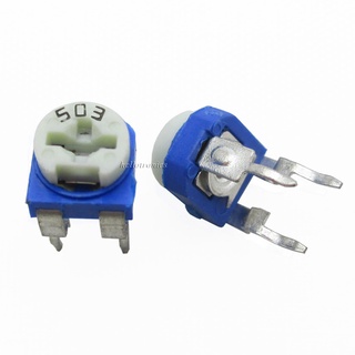Bộ 10 biến trở trắng xanh, biến trở cúc áo, biến trở tam giác 500,1k,5k,10k,50k,100k,200k,500k ohm