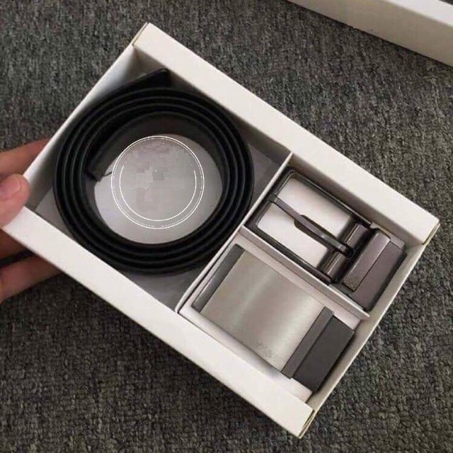 Bộ thắt lưng nam 2 mặt khóa - dây nịt nam da mềm 2 đầu
