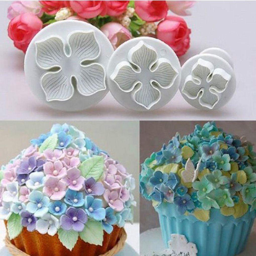 Set 3 Khuôn Tạo Hình Cánh Hoa Trang Trí Bánh Tiện Dụng
