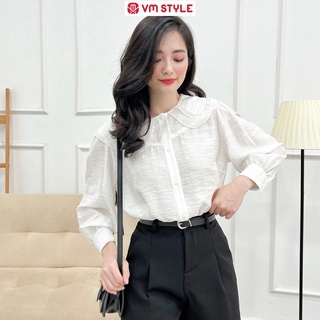 Áo sơ mi tay dài cổ sen 2 lớp điệu đà thời trang ulzzang Hàn Quốc VM Shop 020554 ASU00097