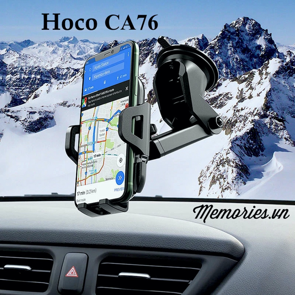 Giá đỡ kẹp điện thoại ô tô Hoco CA105 (kiêm sạc không dây) /  CA81 / CA76 chính hãng - gắn cửa gió, dán nam châm xe hơi